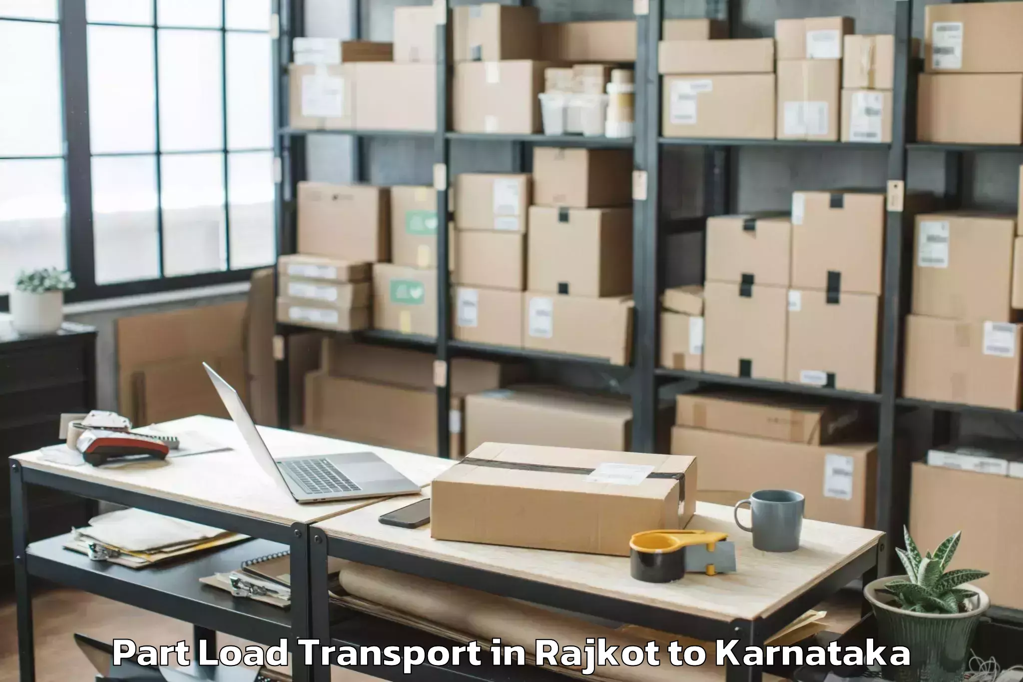 Professional Rajkot to Malligenahalli Part Load Transport